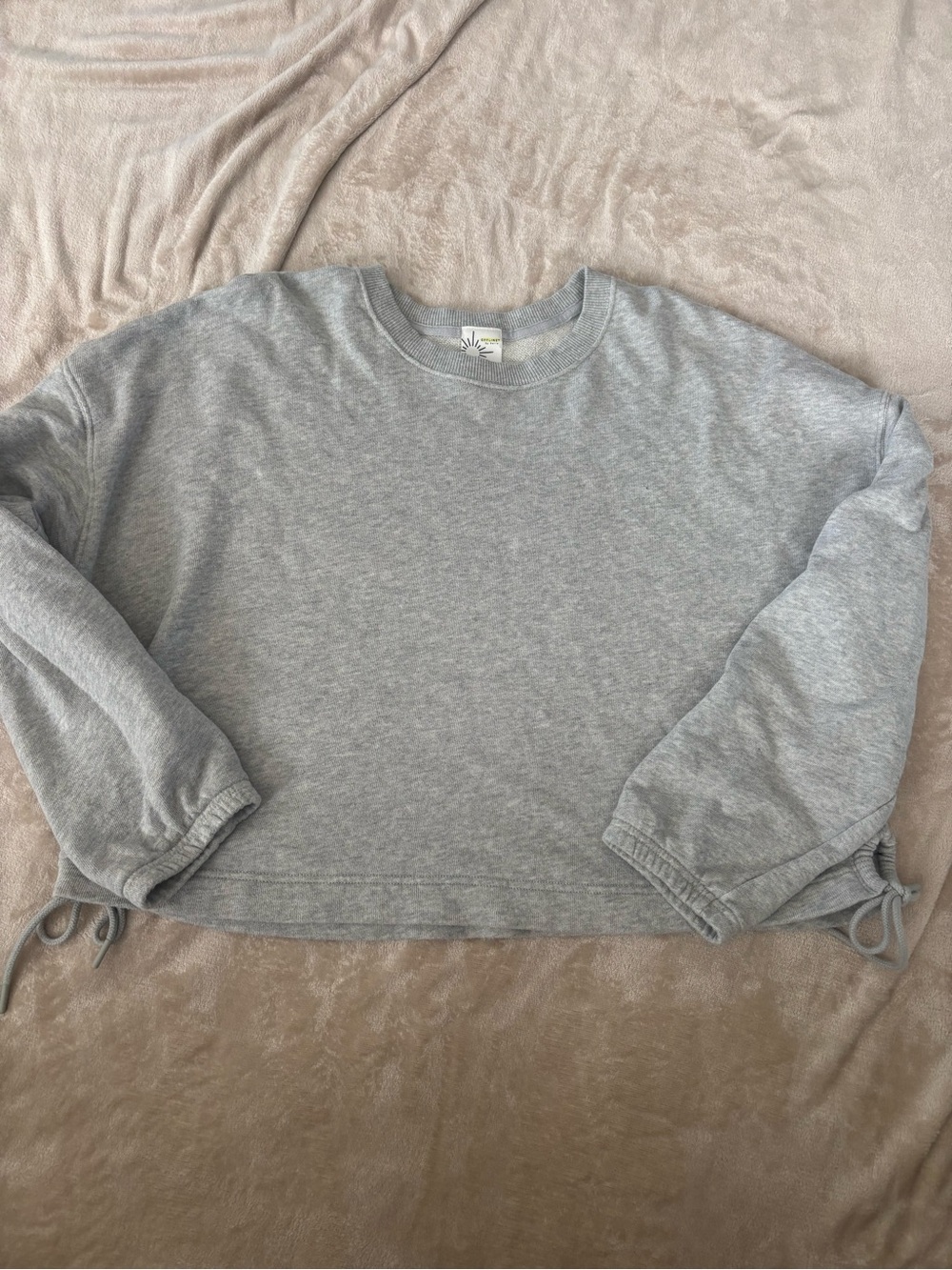 Aerie Offline Grey Cropped Sweatshirt Size XL